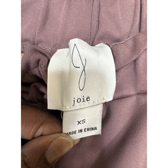 Joie Deep Mauve Pull On Pants Stretch Waist Full Length Soft Casual XS Women - Picture 6 of 8